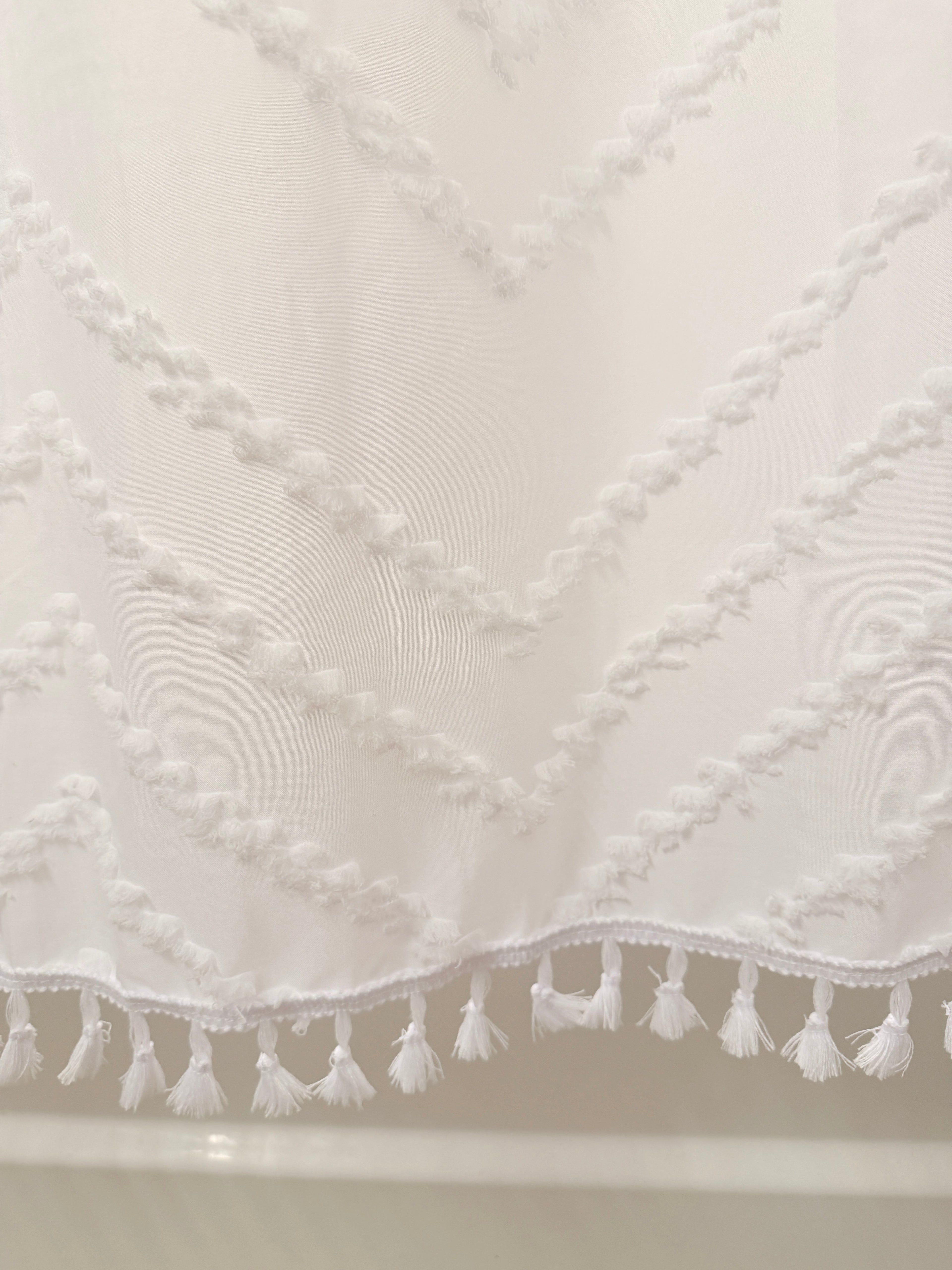 Capri Tufted Chevron Shower Curtain